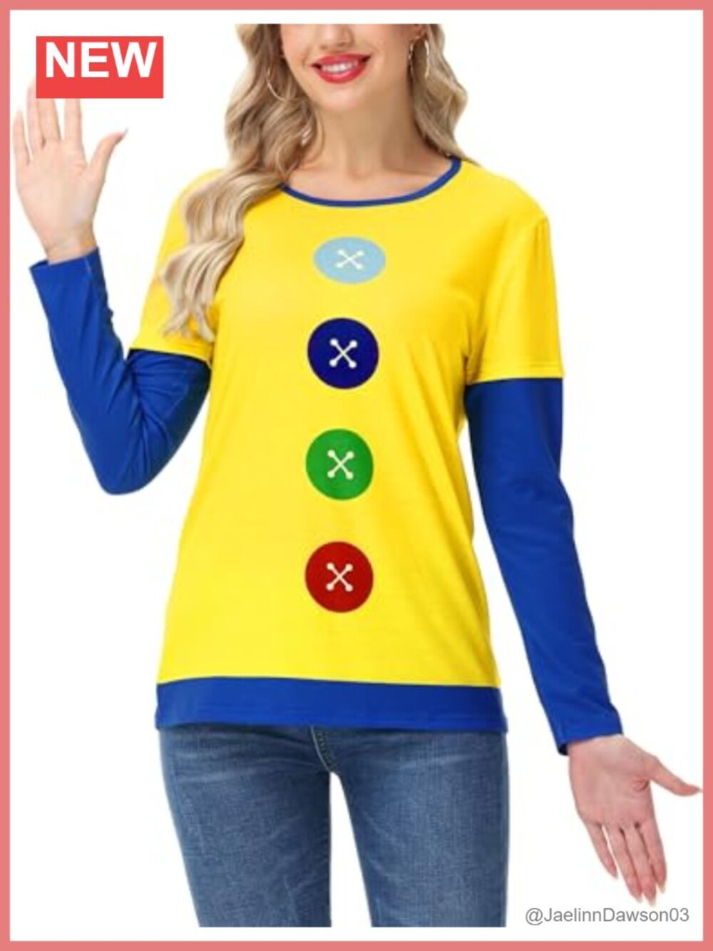 Remimi Women's Groovy Button Costume Long Sleeve Cosplay Shirt